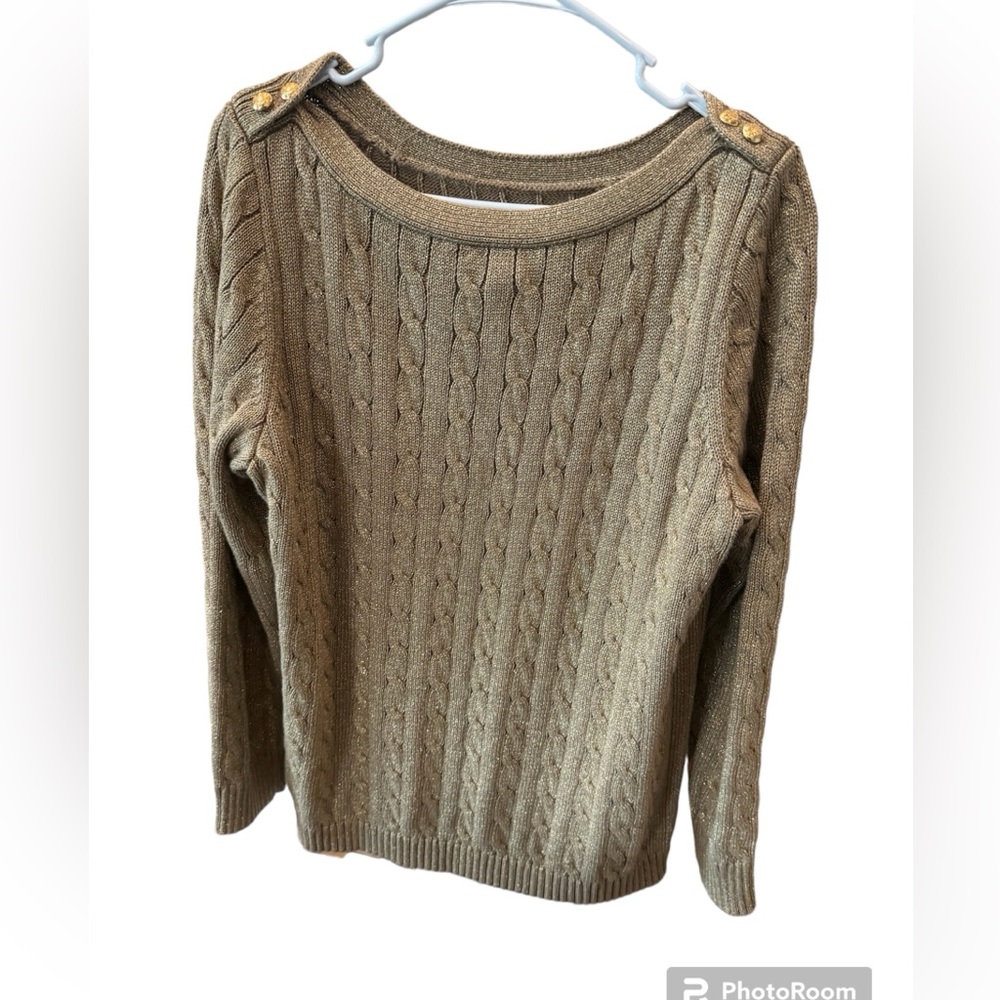 Ralph Lauren gold cable knit sweater XL